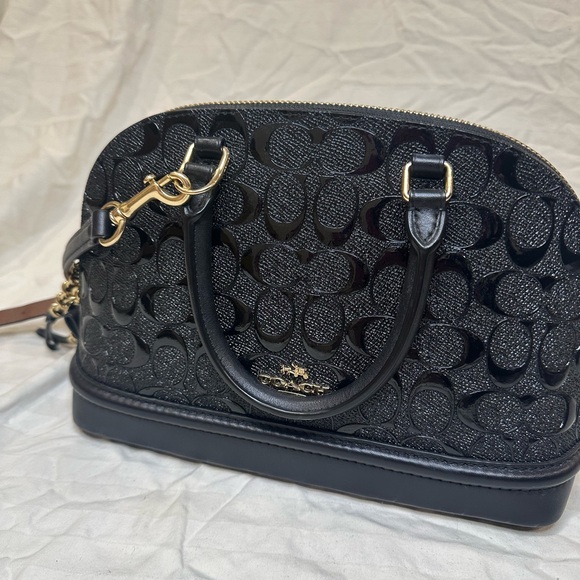 Coach Black Embossed Satchel Bag - Picture 1 of 5